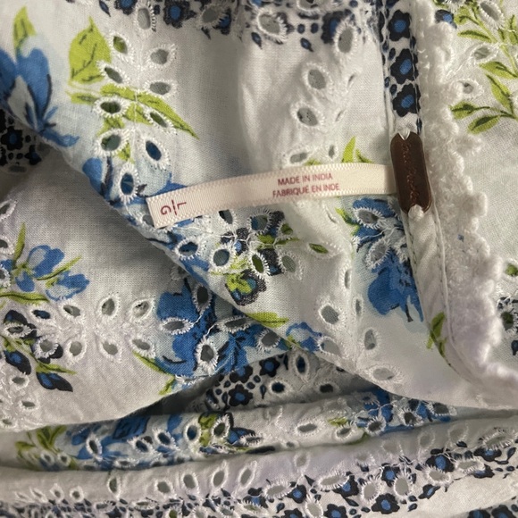 Free People - Floral Blossom Eyelet Blouse - White and Blue - Picture 7 of 8